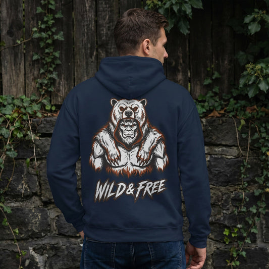 Wild & Free Sasquatch Premium Hoodie (back design)