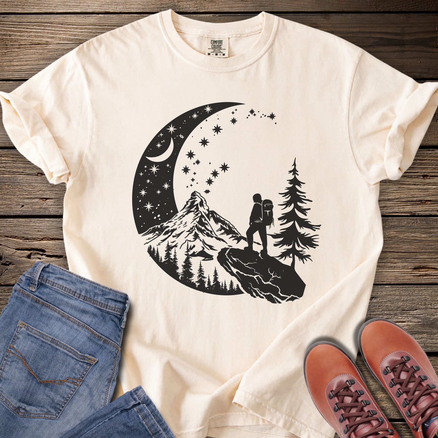 Mountain Hike Night Sky T-Shirt