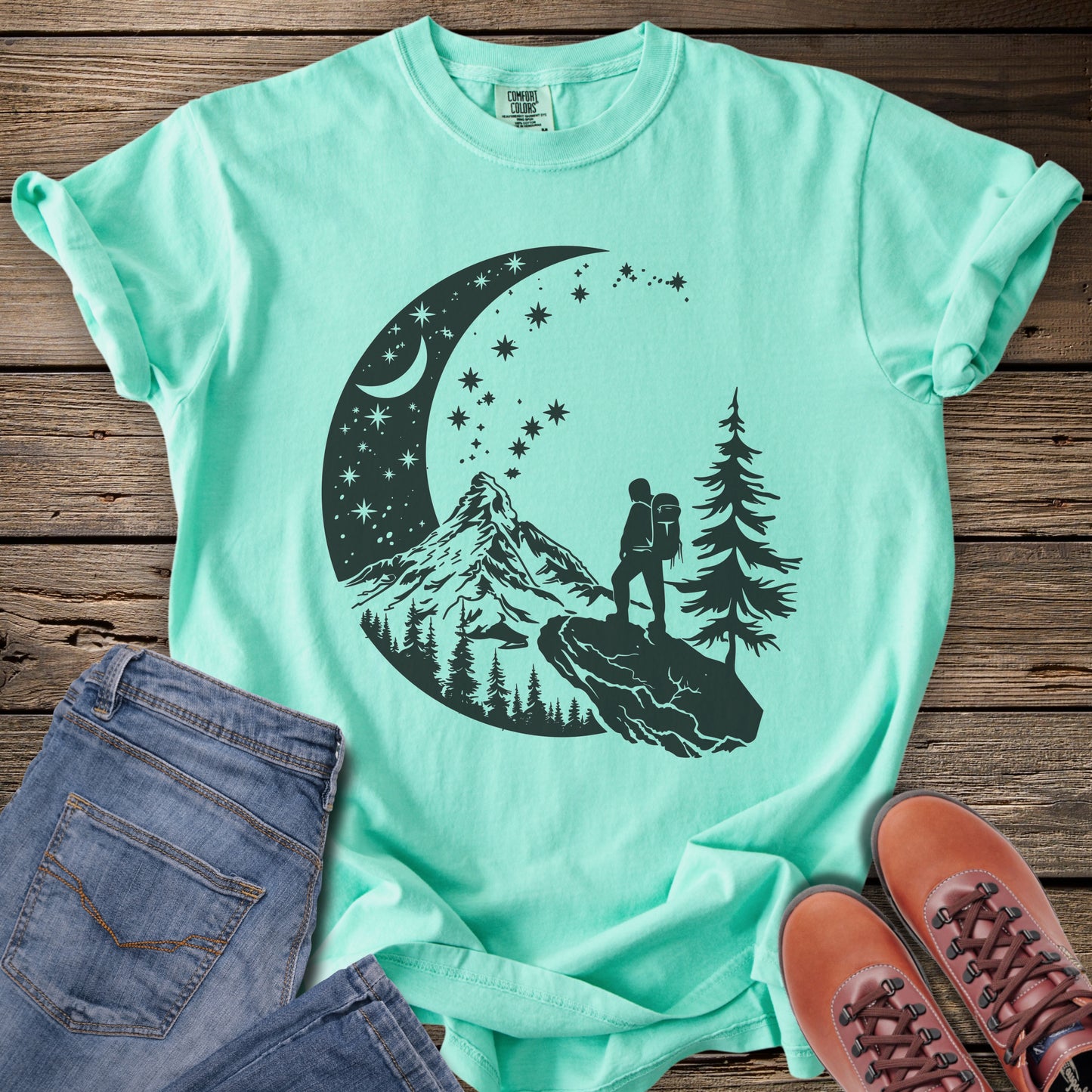 Mountain Hike Night Sky T-Shirt