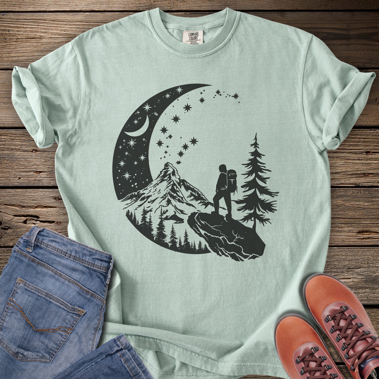 Mountain Hike Night Sky T-Shirt