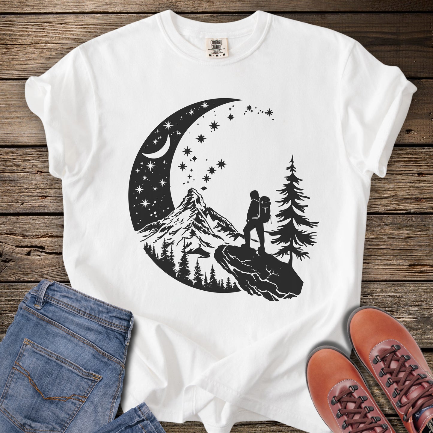 Mountain Hike Night Sky T-Shirt