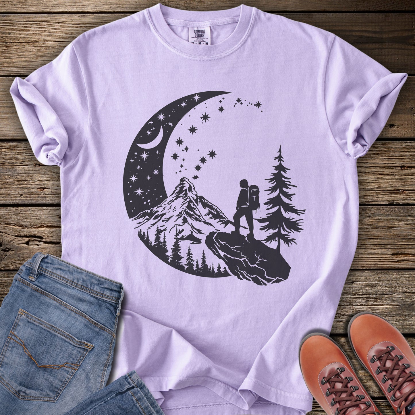 Mountain Hike Night Sky T-Shirt