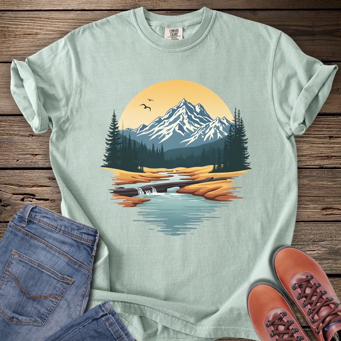 Mountain Lake Sunset T-Shirt