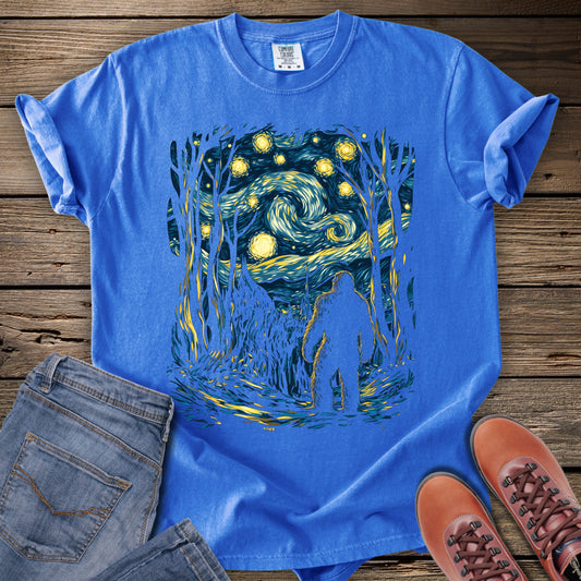 Van Gogh Starry Forest Bigfoot T-Shirt