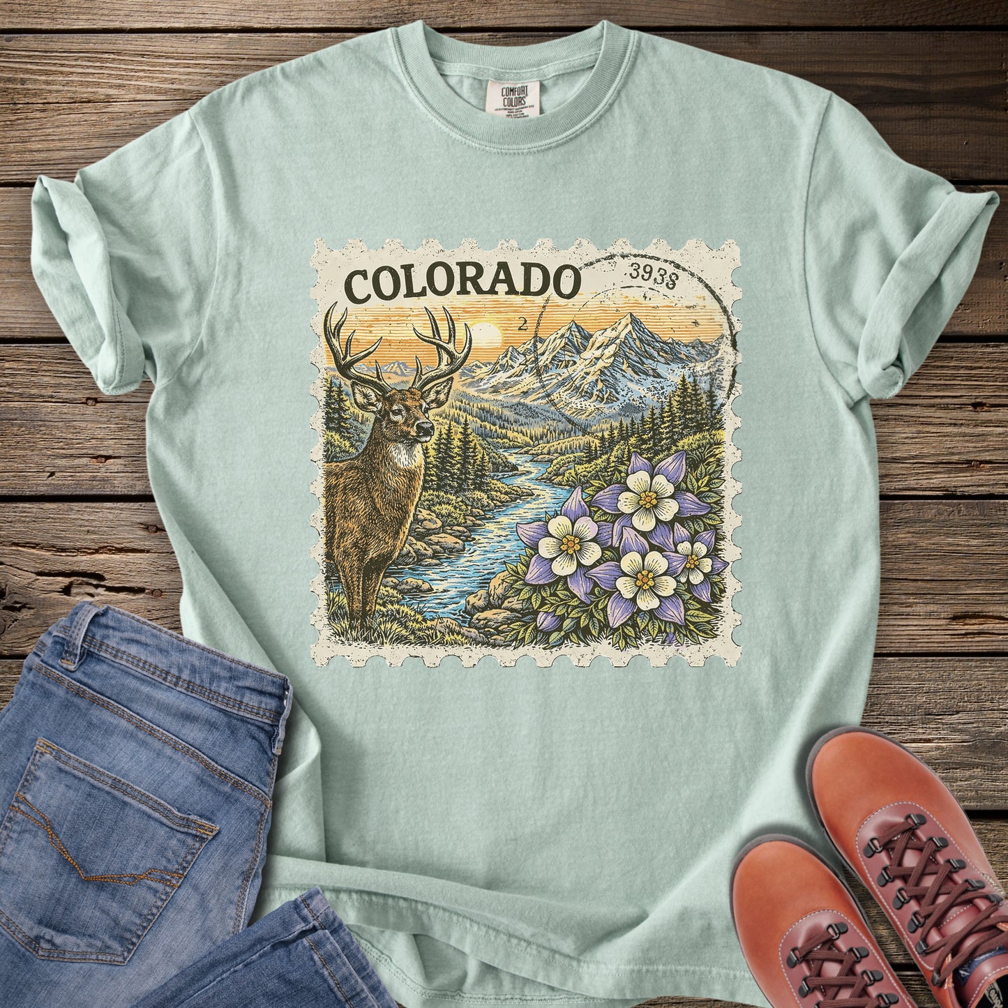 Colorado Scenic Stamp T-Shirt