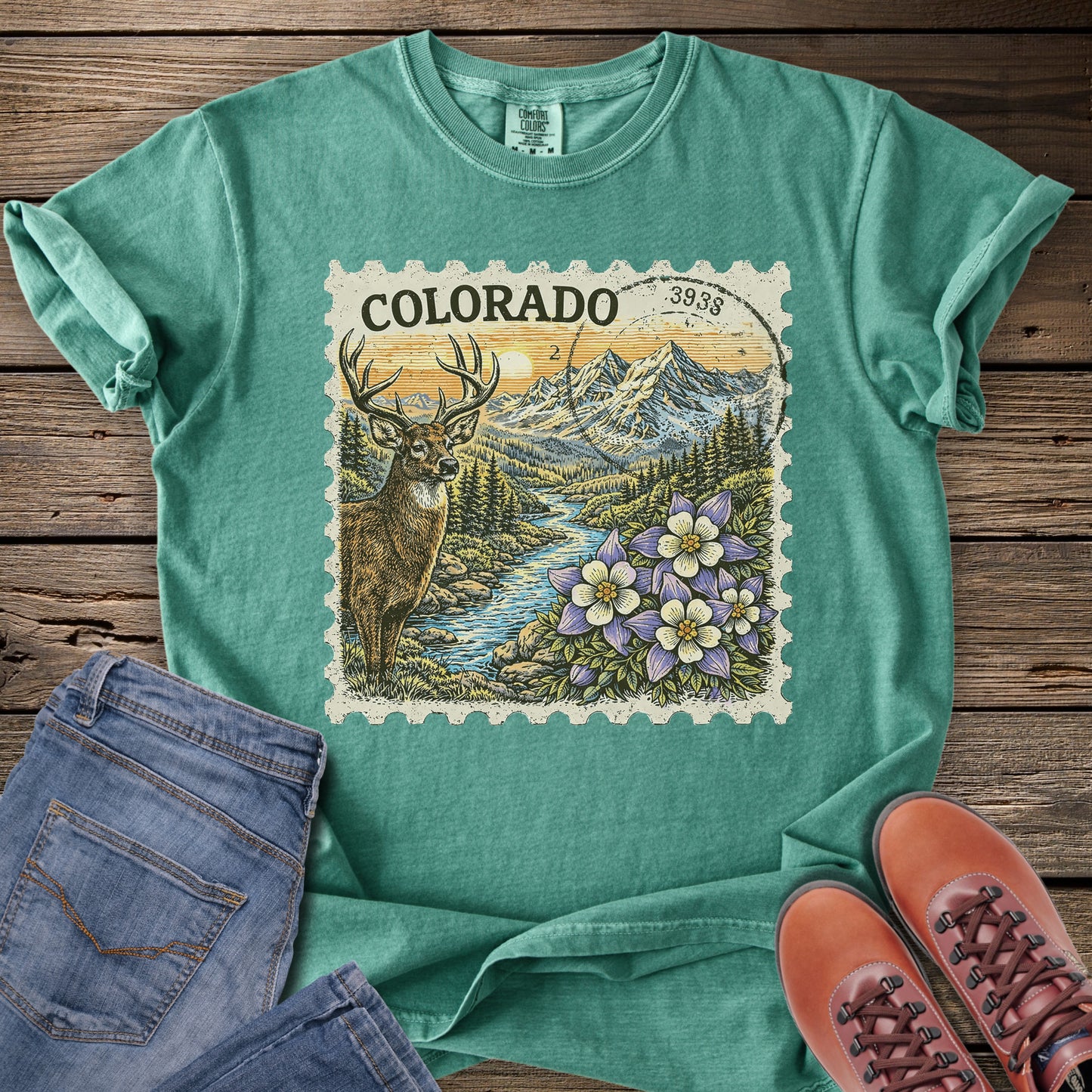 Colorado Scenic Stamp T-Shirt
