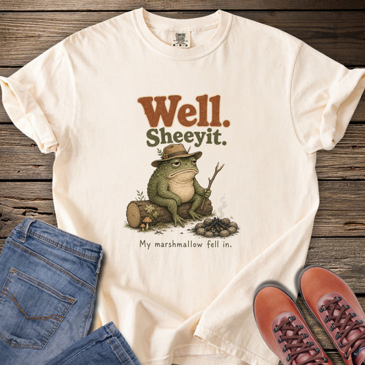 'Well. Shee-yit.' Campfire Frog T-Shirt
