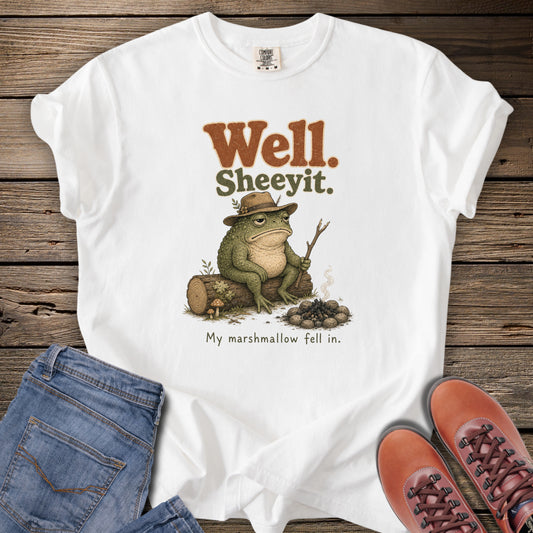 'Well. Shee-yit.' Campfire Frog T-Shirt