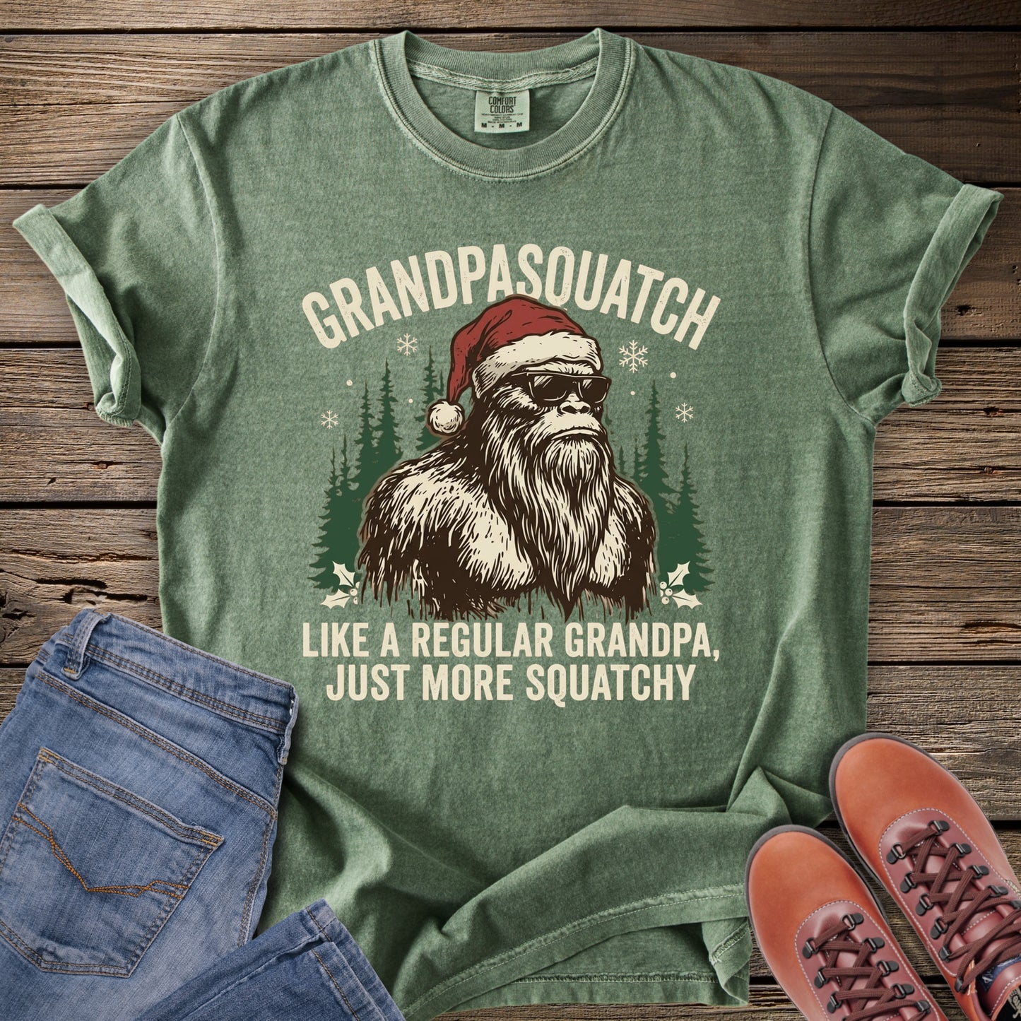 Grandpasquatch Christmas T-Shirt