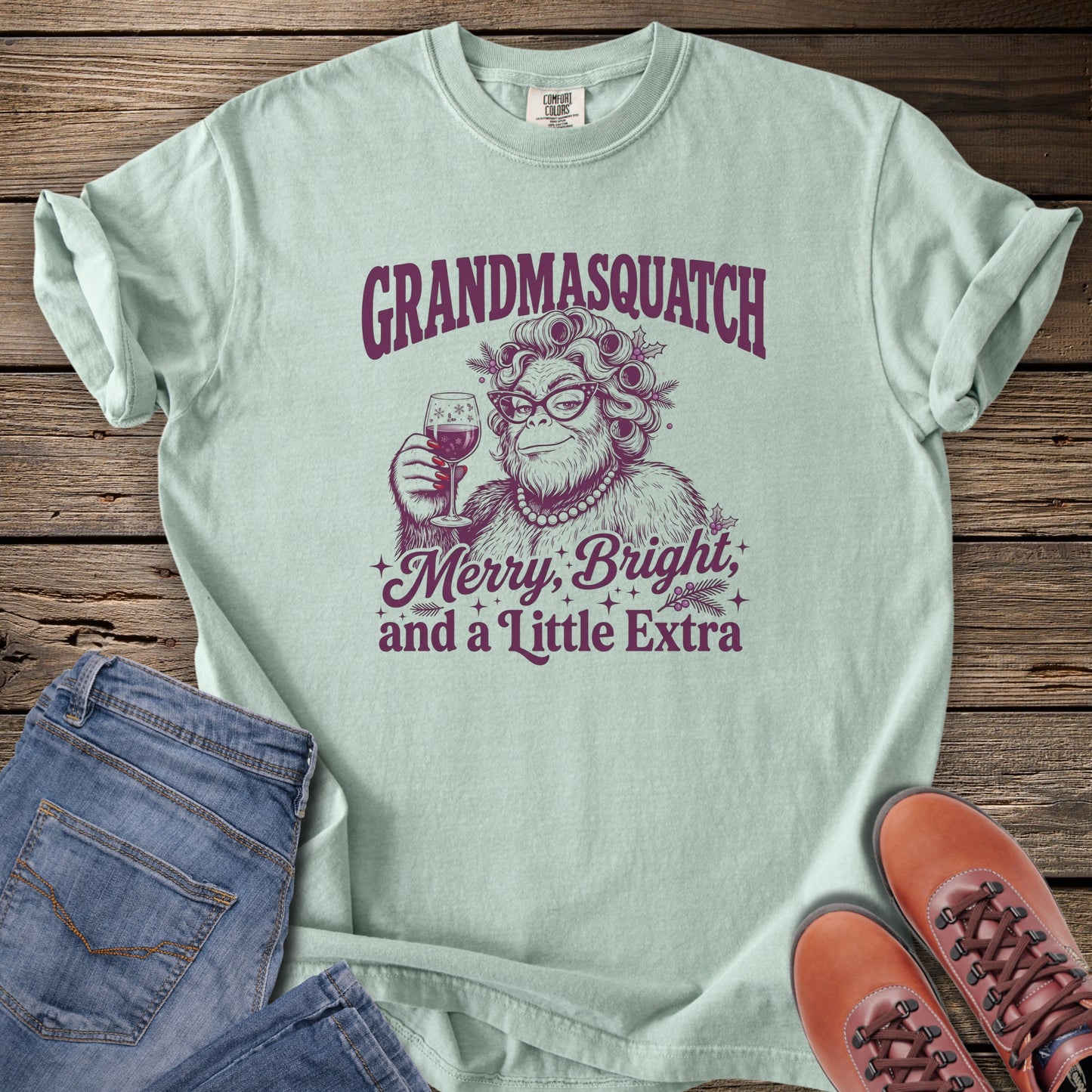 Grandmasquatch Christmas T-Shirt