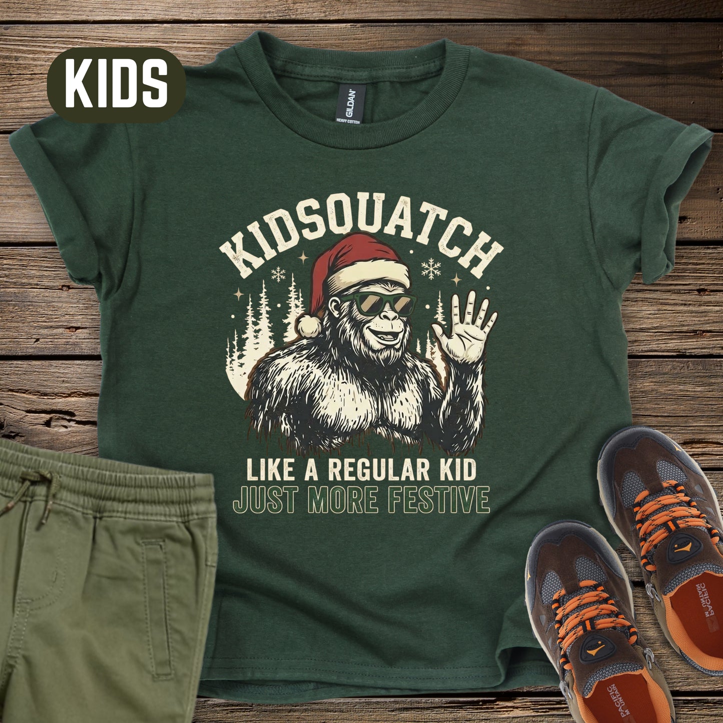 Kidsquatch Christmas T‑Shirt