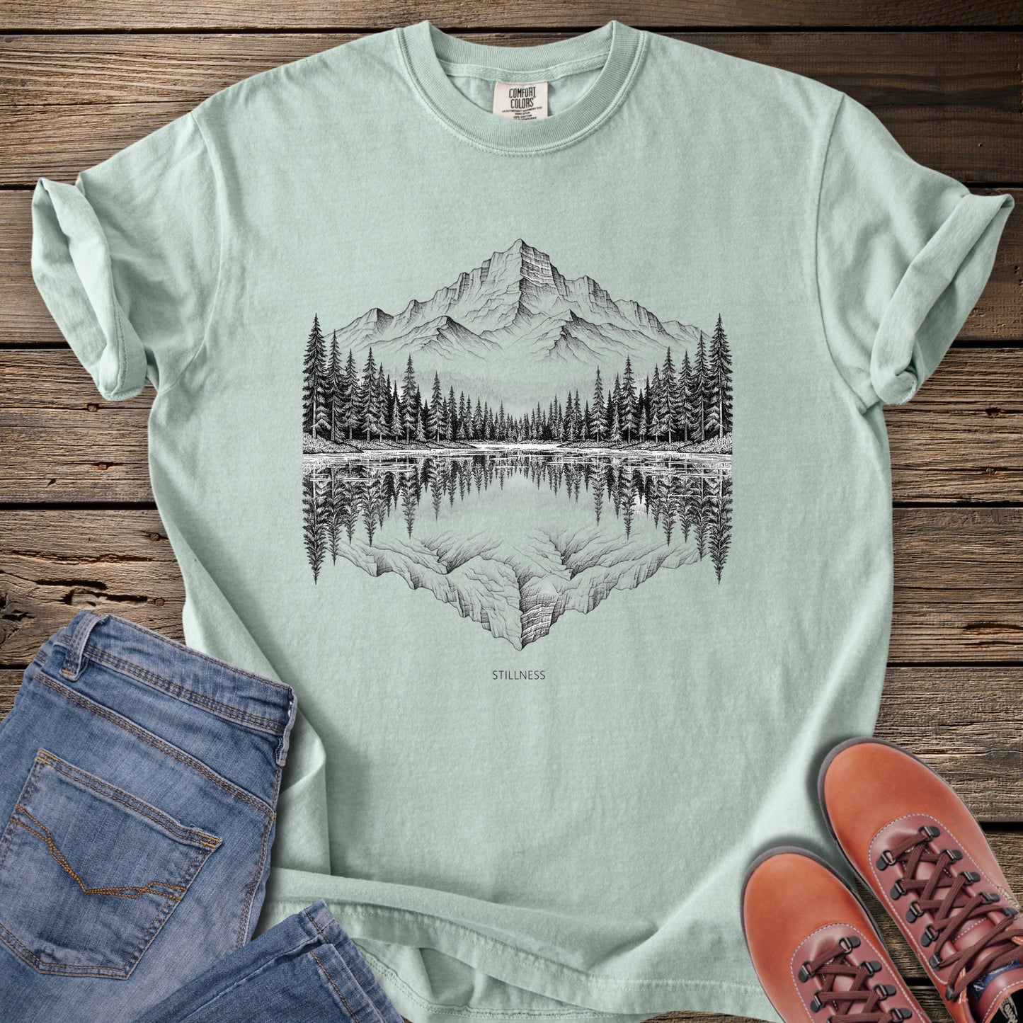 Mountain Reflections in Winter T-Shirt
